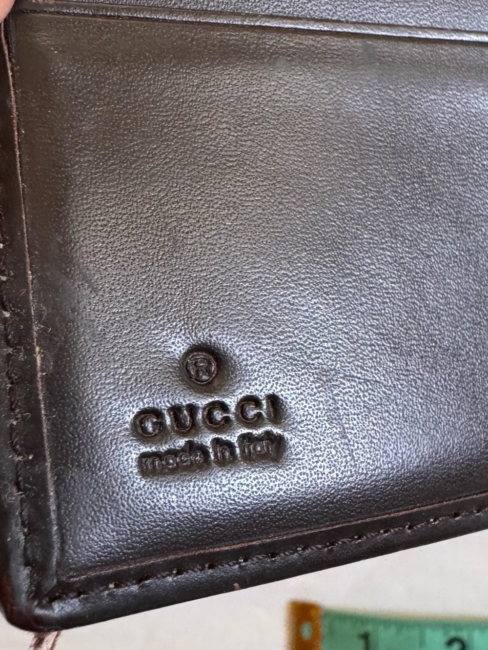 Vintage Gucci monogram brown wallet with leather trim - Picture 3 of 9